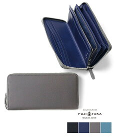 【日経新聞掲載商品】FUJITAKA ACCESSORIES 長財布 ラウンドファスナー カード段19　(バブル)　No.639607 ≪レザー 本革 牛革 ギフト 男性 メンズ財布 DUPUY デュプイ 金運 ≫