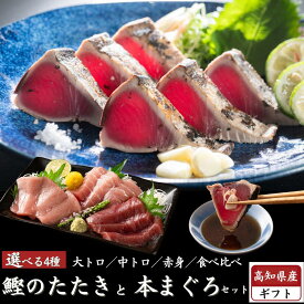 高知県産 鰹のたたき 本まぐろ （大トロ・中トロ・赤身・3種食べ比べ）選べるセット 戻り鰹 一本釣り 本鮪 プロトン凍結 贈答用 ギフト お取り寄せ お取り寄せグルメ 海鮮 刺身 寿司 丼 送料無料