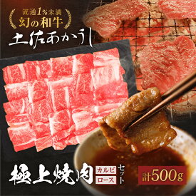 土佐あかうし 焼肉セット カルビ ロース 計500g 極上 お歳暮 ギフト 和牛 個体識別番号付 赤牛 贈答用 送料無料 プレゼント お取り寄せグルメ 土佐和牛 御歳暮 誕生日