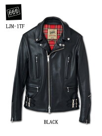 【送料無料】666 ROCK ROCK ROCK ロック ロック ロック タイトフィット U.K. サイドベルト ライダースジャケット BLACK×赤タータン 　LJM-1TF