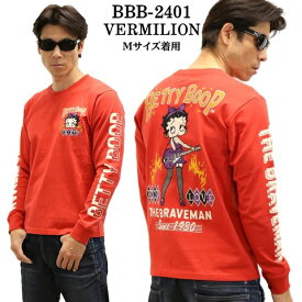 VANSON/バンソン ベア天竺 長袖Tシャツ ロンTEE THE BRAVEMAN×BETTY BOOP ベティーブープ bbb-2401