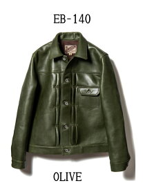 【送料無料】Y'2 leather ECO HORSE 1st Type 　Gジャン ワイツーレザー　エコホース 　日本製： 　made in japan「OLIVE」EB-140