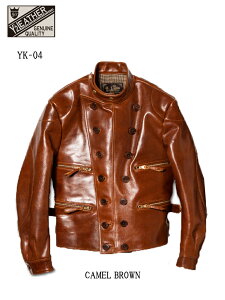 Y'2 leather ���C�c�[���U�[ �I�C�� ���b�N�X �z�[�X �W���[�}���X�^�C�� �_�u���u���X�g �A�r�G�[�^�[ �W���P�b�g �n�v�@���{���FOil Wax Horse German Style Double Breasted Aviator Jacket Y�@made in japan YK-04