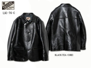 Y'2 LEATHER ANILINE STEER ROUND HEM CAR COAT ���C�c�[���U�[ �A�j�����X�e�A ���E���h �w�� �J�[�R�[�g�@/ ���U�[�W���P�b�g �@MADE IN JAPAN�@LSC-76-C BLACK(TEA-CORE)