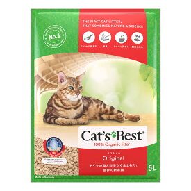 【猫用トイレ猫砂】Cat’s Best　キャッツベスト・オリジナル　5L (木製 トイレに流せる)