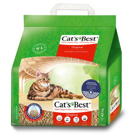 【猫用トイレ猫砂】Cat’s Best　キャッツベスト・オリジナル　10L (木製 トイレに流せる)