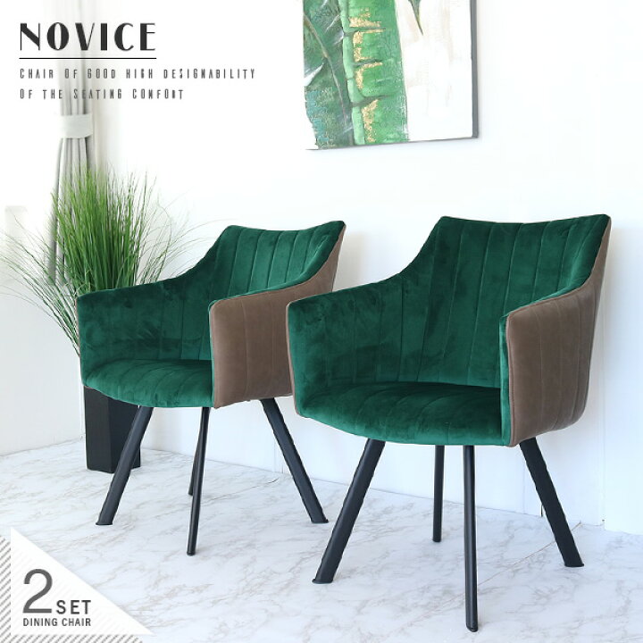 楽天市場】NOVICE ダイニングチェア 2脚セット 肘付き おしゃれ 
