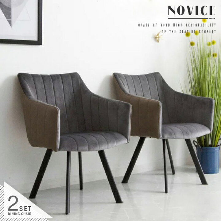 楽天市場 Novice ダイニングチェア 2脚セット 肘付き おしゃれ グレー スチール脚 ブラックコート アイアン ベルベット生地 ベロア生地 モダン デザイナーズチェア風 カフェ風 デスクチェア かわいい 人気 おすすめ Ikikagu イキカグ