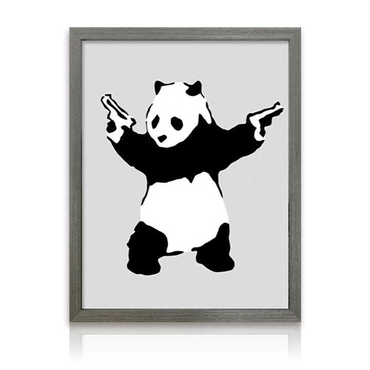 楽天市場】アートパネル Banksy バンクシー Panda with Guns パンダ 銃