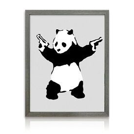 アートパネル Banksy バンクシー Panda with Guns パンダ 銃 ピストル 玄関 グラフティ 待ち人 アートポスター おしゃれ 絵画 風刺画 インテリア 壁掛け 寝室 リビング スタイリッシュ ギフト 新築祝い 新生活 送料無料 ssx