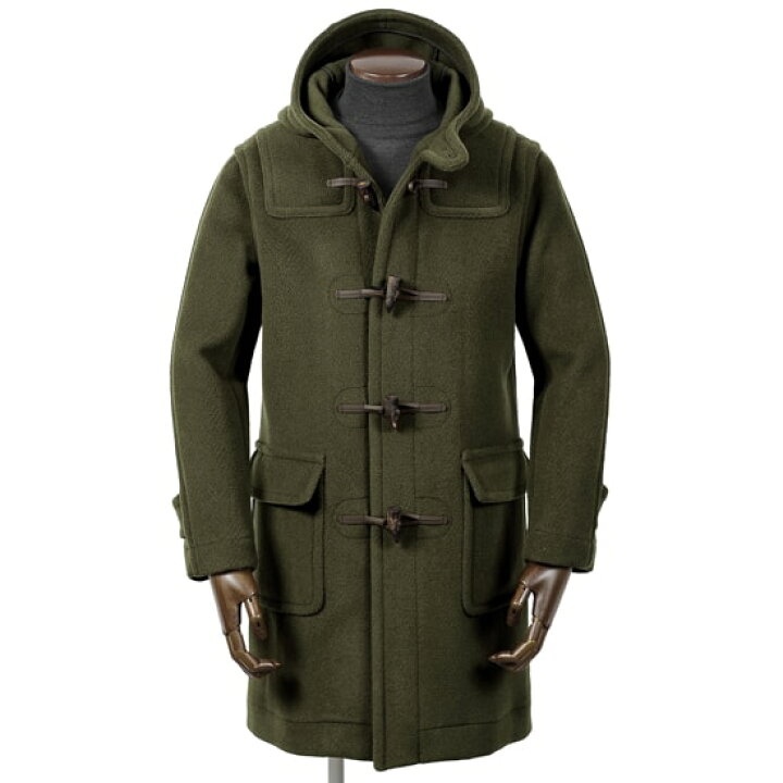楽天市場 インバーティア Invertere 国内正規品 Joshua Ellisウールヘリンボーンダッフルコート Newton Abbot Long Olive ダークオリーブ ジョシュアエリス グレンアイラ ムーアブルック イギリス 英国製 メンズ アウター ビジネス 粋な着こなし