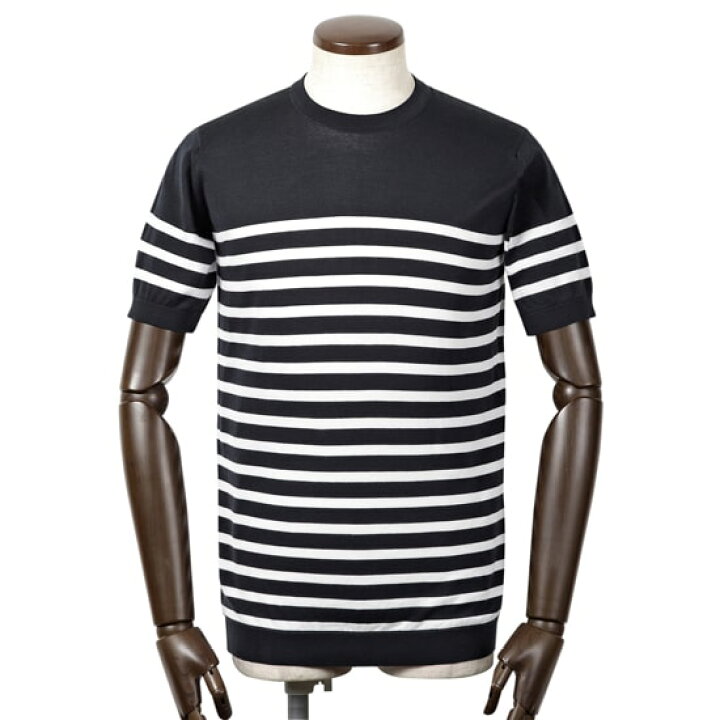 楽天市場 ポイント10倍 ジョンスメドレー John Smedley 22ss シーアイランドコットン30ゲージボーダー半袖クルーネックニット Hayes ネイビー ホワイト ヘイズ 春夏 メンズ イギリス 半袖ニット ボーダーニット 海島綿 粋な着こなし 楽天市場店