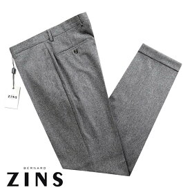 ベルナール ザンス BERNARD ZINS ／ 【国内正規品】 ／ 23-24AW ウールフランネル1プリーツセミワイドパンツ「SULLY」（ミディアムグレー）／ シュリー 秋冬 メンズ フランス ボトムス スラックス 無地 ウールパンツ