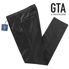 【SALE】ジーティーアー GTA ／ 【国内正規品】 ／ 23-24AW ANGELICO Super100’sウールサキソニー1プリーツパンツ「811」（ブラック）／ 秋冬 メンズ イタリア ボトムス スラックス ウールパンツ ビジネス 無地 アンジェリコ