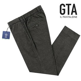 【SALE】ジーティーアー GTA ／ 【国内正規品】 ／ 23-24AW ストレッチテクノフランネルシャーリングパンツ「DAVIDE」（チャコールグレー）／ ダビデ ダヴィデ 秋冬 メンズ イタリア フランネルパンツ 無地