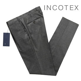 【ポイント10倍】【SALE】インコテックス INCOTEX ／ 【国内正規品】 ／ 23-24AW Super100’sウールシャークスキン1プリーツパンツ「1T0031-1010 A」（チャコールグレー）／ 秋冬 メンズ イタリア ボトムス スラックス ウールパンツ 無地