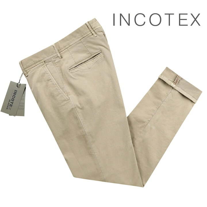 【ポイント10倍】インコテックススラックス INCOTEX SLACKS ／ 【国内正規品】 ／ 23-24AW  製品染めコットンストレッチサテンチノパンツ「17S100-40697」（サンドベージュ）／ 3シーズン メンズ イタリア ボトムス チノパン  コットンパンツ 無地 粋な着こなし ...