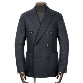 【SALE】ラルディーニ LARDINI ／ 【国内正規品】 ／ 23-24AW アルパカフランネル調ジャージー6Bダブルジャケット「JY6018AQ」（ネイビー）【ハンガー便選択OK】／ メンズ イタリア ブレザー ビジネス 無地 ADVANCE