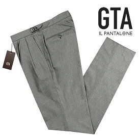 【SALE】ジーティーアー GTA ／ 【国内正規品】 ／ 23SS コットンストレッチオックスフォードサイドアジャスター2プリーツパンツ「HERRICK」（ミディアムグレー）／ エリック 春夏 メンズ ボトムス コットンパンツ 無地