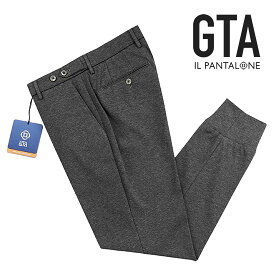 【ポイント10倍】【SALE】ジーティーアー GTA ／ 【国内正規品】 ／ 23SS ウォッシャブルコットンナイロンジャージー裾リブジョガーパンツ「GIORGIO TECH」（ダークグレー）／ ジョルジオ リブパンツ 春夏 メンズ イタリア ボトムス 無地