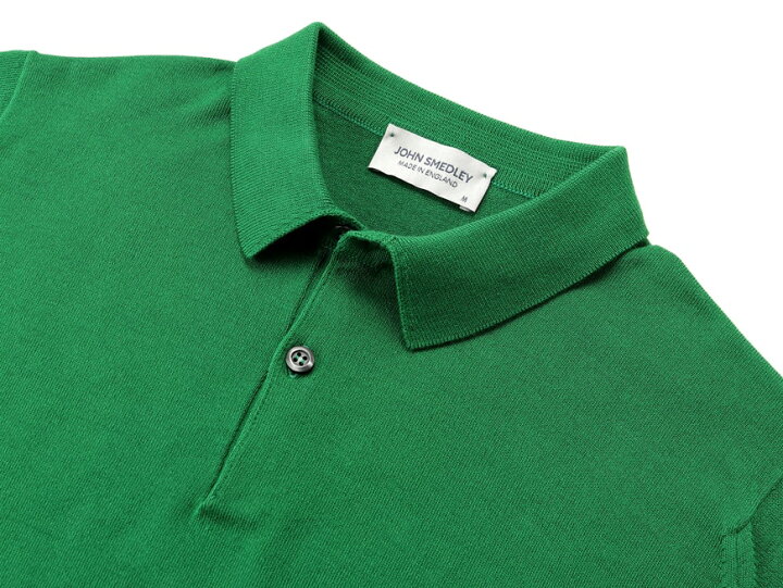 JOHN SMEDLEY ジョンスメドレー 鹿の子編み ポロシャツ GREEN - ポロシャツ