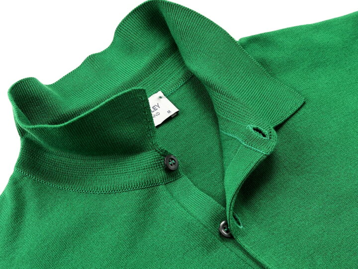 JOHN SMEDLEY ジョンスメドレー 鹿の子編み ポロシャツ GREEN - ポロシャツ