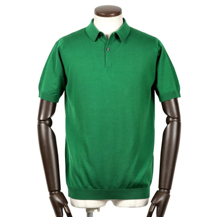 JOHN SMEDLEY ジョンスメドレー 鹿の子編み ポロシャツ GREEN - ポロシャツ