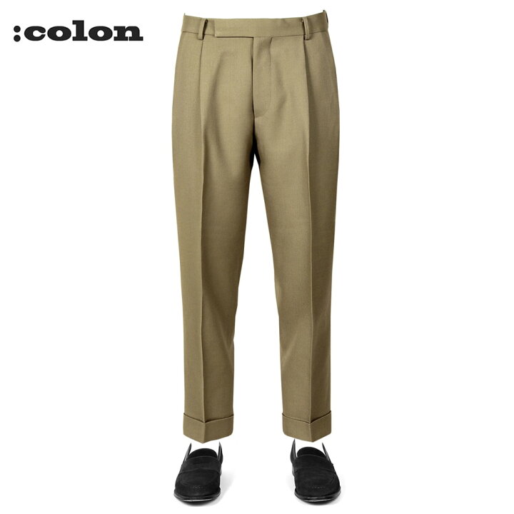 colon CPT-1 2out-Pleats スラックス ストレッチチノ 3