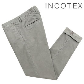 インコテックススラックス INCOTEX SLACKS ／ 【国内正規品】 ／ 製品染めコットンストレッチギャバジンチノパンツ「18S100-4611D」（ライトグレー）／ 3シーズン メンズ イタリア ボトムス チノパン コットンパンツ 100番 無地