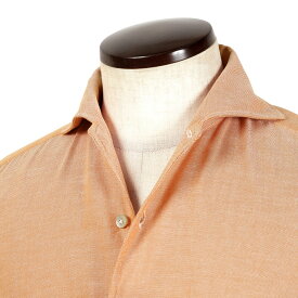 【SALE】ルイジボレッリ ルイジボレリ LUIGI BORRELLI ／ 24-25AW コットンオックスイタリアンカラーシャツ「VESUVIO（SR44770）」（テラコッタ）【ラッピング対応】／ あす楽非対応 イタリア カジュアルシャツ メンズ ヴェスヴィオ 無地