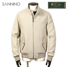 【ポイント10倍】サンニーノ SANNINO ／【国内正規品】／ Loro Piana撥水ウールビーバーメルトンハリントンジャケット「FT2416」（ライトベージュ）【ハンガー便選択OK】／ ロロピアーナ レインシステム 秋冬 メンズ イタリア アウター ブルゾン G9ジャケット