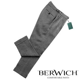 ベルウィッチ BERWICH ／ 【国内正規品】 ／ 24SS リネンヘリンボーンサイドアジャスターパンツ「SCOTCH」（MATT GREY／ミディアムグレー）／ スコッチ 春夏 メンズ イタリア サイドアジャスターパンツ 無地