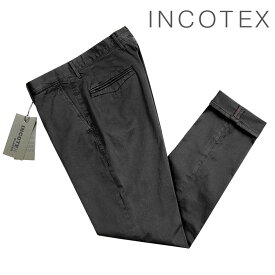 【ポイント10倍】インコテックススラックス INCOTEX SLACKS ／ 【国内正規品】 ／ 24SS 製品染めコットンストレッチギャバジンチノパンツ「17S100-9664A」（ブラック）／ 3シーズン メンズ イタリア ボトムス チノパン コットンパンツ 100番 無地