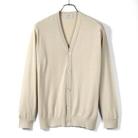 【ポイント10倍】ジョンスメドレー JOHN SMEDLEY ／ 24SS シーアイランドコットン30ゲージ長袖ニットカーディガン「WISTING」（ALMOND／アーモンド）／ ウィスティング 春夏 メンズ イギリス 海島綿 モダンフィット