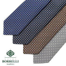 【ポイント10倍】ルイジボレッリ ルイジボレリ LUIGI BORRELLI ／ 24SS シルクリネンジャカード小紋柄ネクタイ「456038」（4 colors）【ネコポス対応 ／ 1点のみ・同梱不可】【ラッピング対応】／ あす楽非対応 ブランド ビジネス 春夏 イタリア