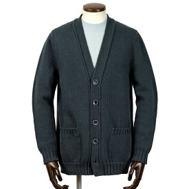 セッテフィーリ カシミア Settefili Cashmere ／ 【国内正規品】 ／ 24SS コットンナイロン3ゲージVネックニットカーディガン「PARK6CA」（ネイビー）／ 春夏 メンズ イタリア 長袖ニット コットンニット ローゲージ 無地