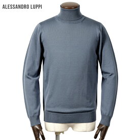 アレッサンドロルッピ Alessandro Luppi ／ 25-26AW ZEGNA BARUFFAキャッシュウールハイゲージタートルネックニット「1224」（GUADO／スモークブルー）／ 秋冬 メンズ イタリア セーター ウォッシャブルウール ゼニアバルッファ