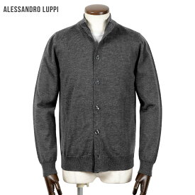 アレッサンドロルッピ Alessandro Luppi ／ 25-26AW ZEGNA BARUFFAキャッシュウールハイゲージ立ち襟ニットカーディガン「1212」（ANTRACITE／チャコールグレー）【ラッピング対応】／ 秋冬 メンズ イタリア セーター ウォッシャブルウール