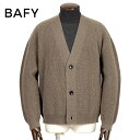 【クーポンで15%OFF】バフィー BAFY ／ 25-26AW ジーロンウール7ゲージリブ編みニットカーディガン「3787」（ダークトープ）【ラッピング対応】／ 秋冬 メンズ イタリア リラックスフィット ジーロンラムズウール