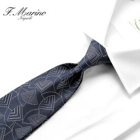 【ポイント10倍】【SALE／返品・交換不可】フランチェスコマリーノ Francesco Marino ／【国内正規品】／ 25-26AW シルクジャカード小紋柄ネクタイ「27126」（ネイビー基調）【ネコポス対応 ／ 1点のみ・同梱不可】【ラッピング対応】／ シルクネクタイ イタリア