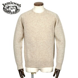 【ポイント10倍】ジャミーソンズ Jamieson's ／ シェトランドウールクルーネックニット「MK838C」（ライトベージュ）【ラッピング対応】／ 秋冬 シェットランドウール 英国 イギリス スコットンランド セーター 無地