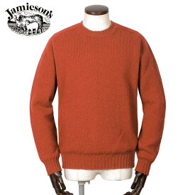 【ポイント10倍】ジャミーソンズ Jamieson's ／ シェトランドウールクルーネックニット「MK838C」（テラコッタ）【ラッピング対応】／ 秋冬 シェットランドウール 英国 イギリス スコットンランド セーター 無地