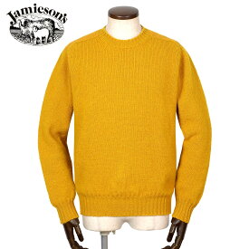 【ポイント10倍】ジャミーソンズ Jamieson's ／ シェトランドウールクルーネックニット「MK838C」（マリーゴールド）【ラッピング対応】／ 秋冬 シェットランドウール 英国 イギリス スコットンランド セーター 無地