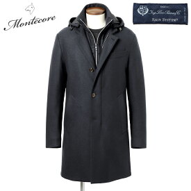 【ポイント10倍】【SALE／返品・交換不可】モンテコーレ MONTECORE ／【国内正規品】／ Loro Piana撥水ウールストレッチフランネルダウンチェスターコート（ネイビー）／ ロロピアーナ ダウンコート ダウンジャケット 秋冬 メンズ アウター イタリア レインシステム