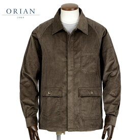 【SALE】オリアン ORIAN ／【国内正規品】／ 25-26AW コットン太畝コーデュロイドライビングブルゾン「RARMY」（ブラウン）／ 秋冬 メンズ イタリア コーデュロイジャケット ミリタリージャケット 無地
