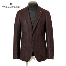 【SALE】タリアトーレ TAGLIATORE ／【国内正規品】／ 25-26AW アクリルウールポリフェルト調ジャージーストライプ2Bジャケット「DAKAR」（ダークボルドー×グレー）【ハンガー便選択OK】／ 秋冬 メンズ イタリア ブレザー