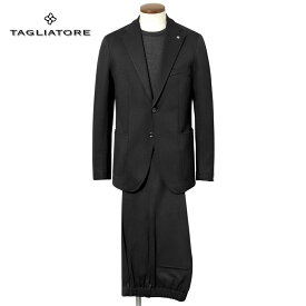 【SALE】タリアトーレ TAGLIATORE ／【国内正規品】／ 25-26AW ウール調ストレッチツイルジャージー2Bイージースーツ「DAKAR」（ブラック）【ハンガー便選択OK】／ 秋冬 メンズ イタリア トラベルスーツ セットアップ