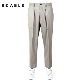 【SALE】ビーエイブル BE ABLE ／【国内正規品】／ 25SS ウールストレッチトロピカル1プリーツドローコードパンツ「DOMINIQUE」（MASTICE／グレージュ）【ラッピング対応】／ 春夏 メンズ イタリア イージーパンツ シャーリングパンツ マルゾット