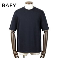 【SALE】バフィー BAFY ／ 25SS GIZAコットン14ゲージ半袖クルーネックニット「P1102」（ネイビー）【ラ…