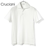 クルチアーニ Cruciani ／【国内正規品】／ 製品洗いコットン鬼鹿の子半袖ポロシャツ「JU1371」（ホワイ…